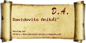 Davidovits Anikó névjegykártya